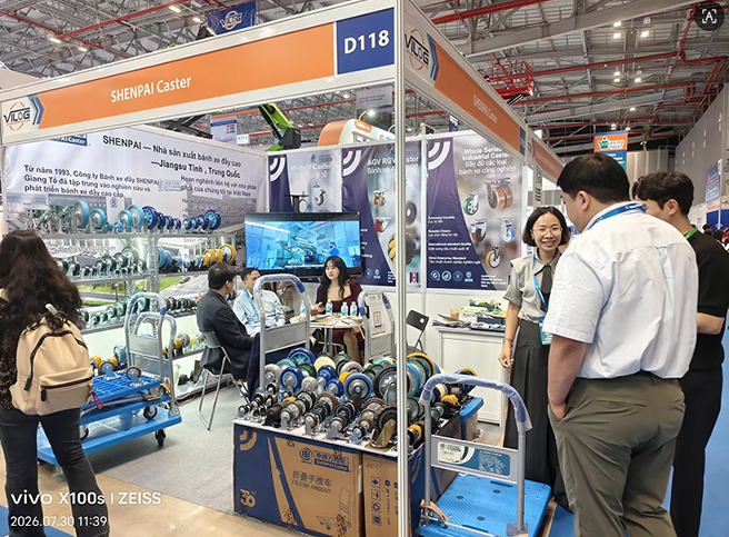 Jiangsu SHENPAI Caster Debuts at VILOG 2026 in Vietnam, Premium Caster Products Shine in Ho Chi Minh City5