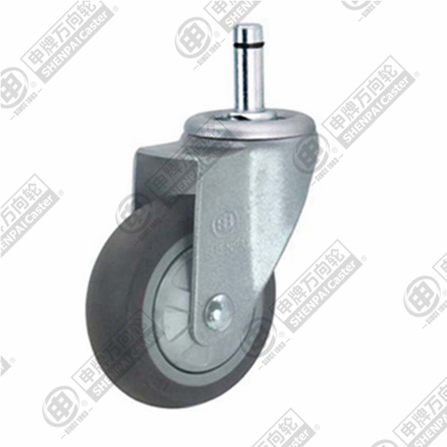 4" Bolt Hole Swivel Caster, Plastic-core TPE Wheel