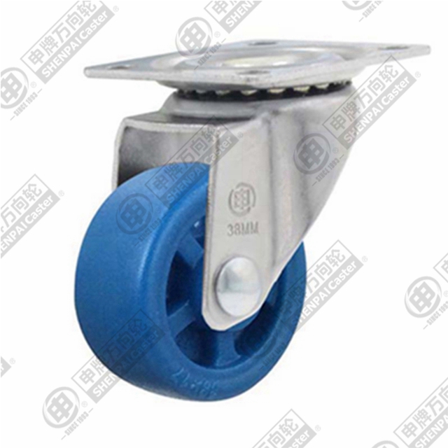 1.5" Top Plate Swivel Caster, Integral Nylon Wheel