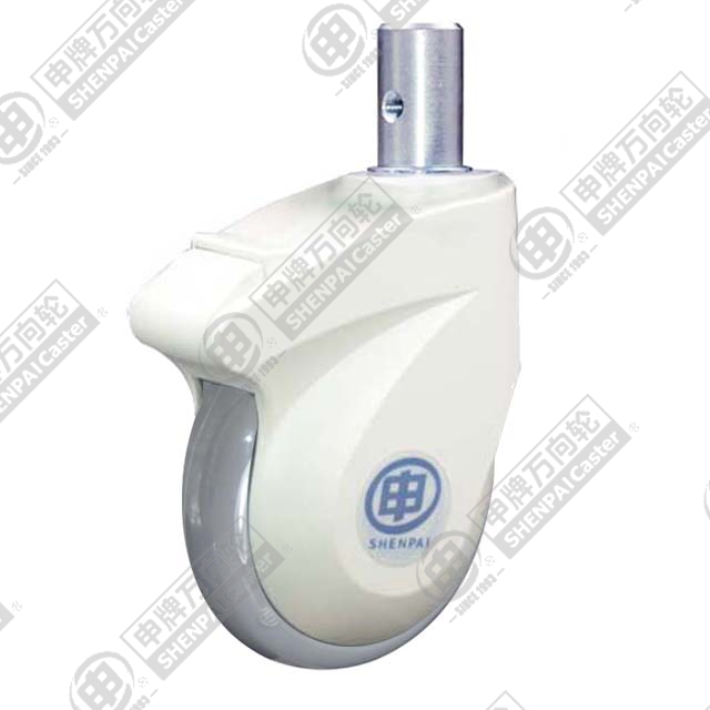 5" Round Stem Swivel Caster, Plastic-core Polyurethane Wheel