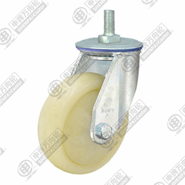 4" Threaded Stem Swivel Caster, Polypropylene Wheel, M20*32