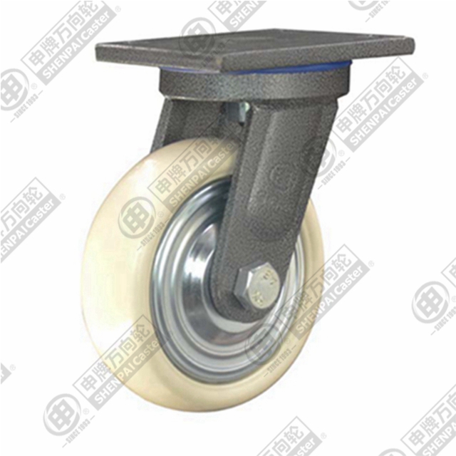 4" Top Plate Swivel Caster, Integral Nylon Wheel