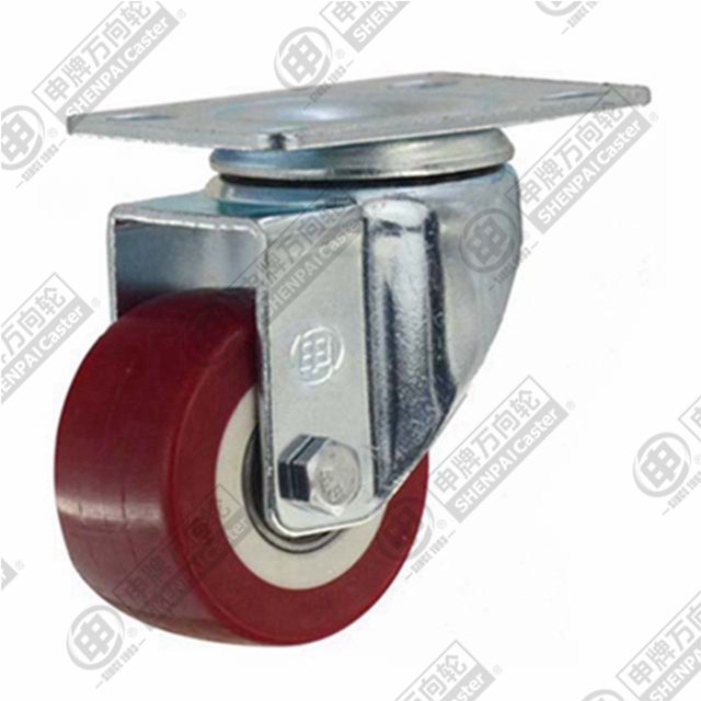 1.5" Top Plate Swivel Caster, Plastic-core Polyurethane Wheel