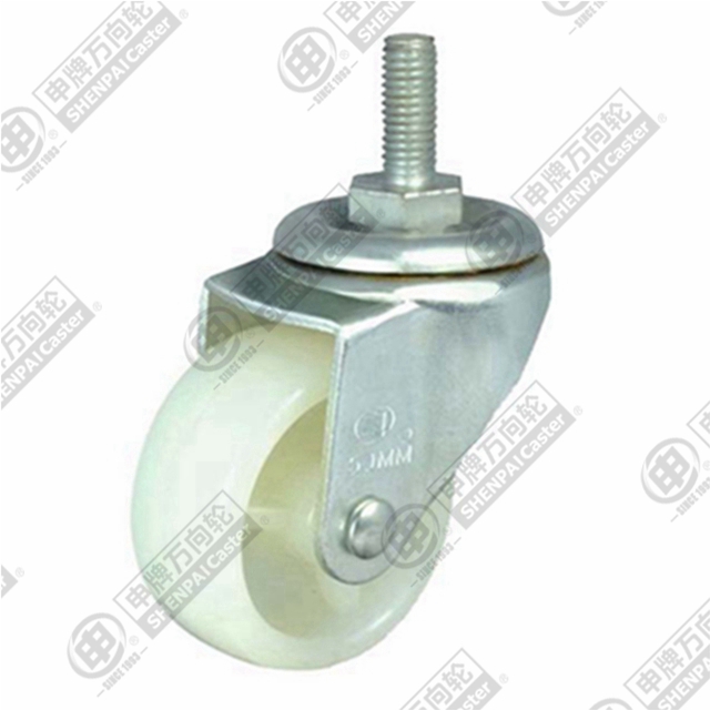 2" Threaded Stem Swivel Caster, Polypropylene Wheel, M10*15