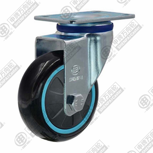 3" Top Plate Swivel Caster, Plastic-core Polyurethane Wheel