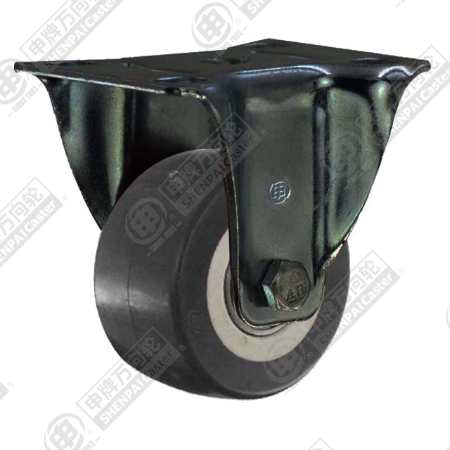 2" Top Plate Fixed Caster, Plastic-core Polyurethane Wheel