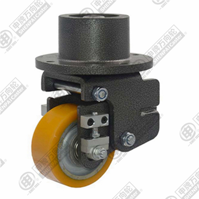 4" Bolt Hole Swivel Caster, Iron Core Polyurethane Wheel