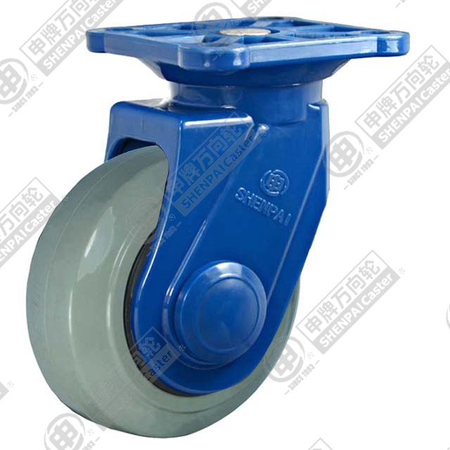 5" Top Plate Swivel Caster, Nylon Core Rubber Wheel