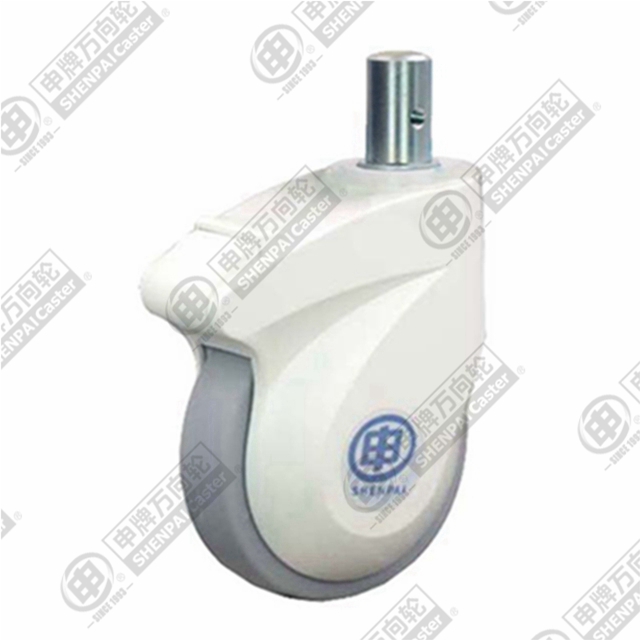4" Round Stem Swivel Caster, Plastic-core TPE Wheel