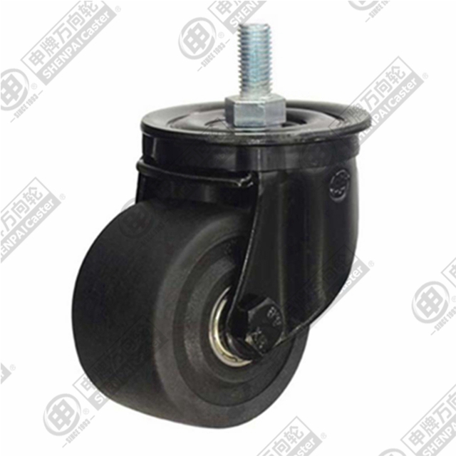 3" Threaded Stem Swivel Caster, Integral Nylon Wheel, M12*25
