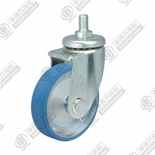4" Threaded Stem Swivel Caster, Steel Core Nylon Wheel, M16*45