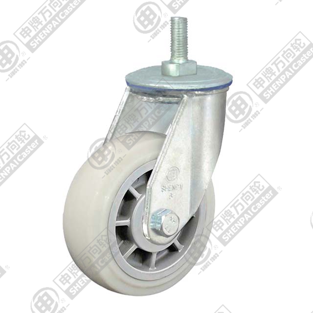 5" Threaded Stem Swivel Caster, Plastic-core Nylon Wheel, M20*32