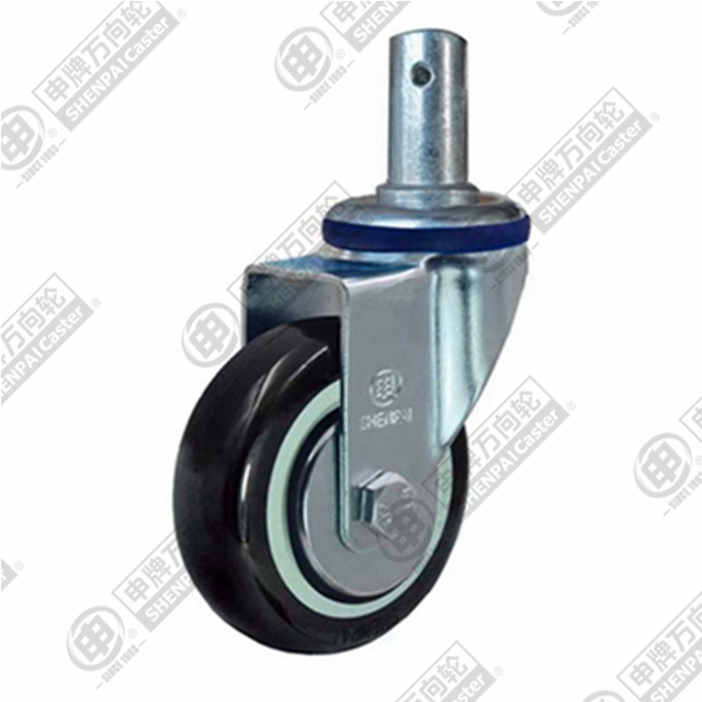 3" Round Stem Swivel Caster, Plastic-core Polyurethane Wheel