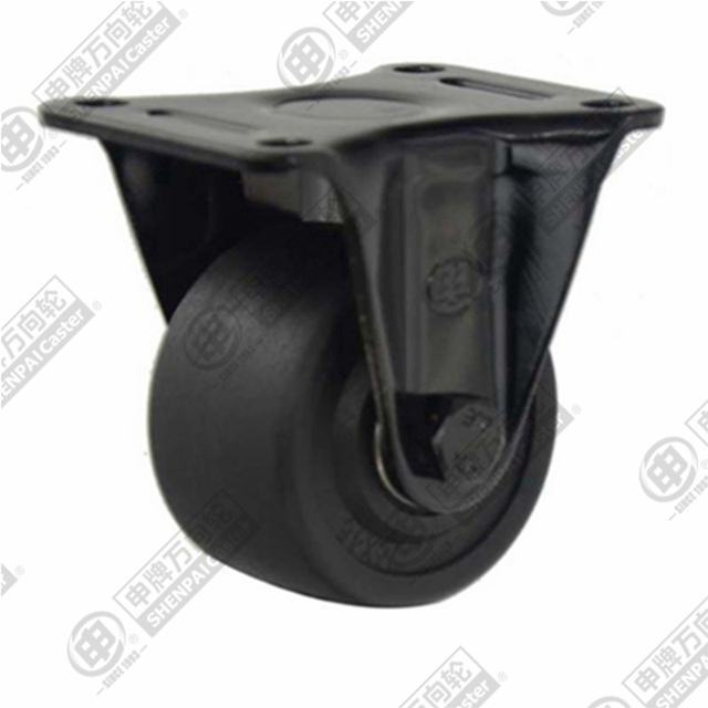 3" Top Plate Fixed Caster, Integral Nylon Wheel