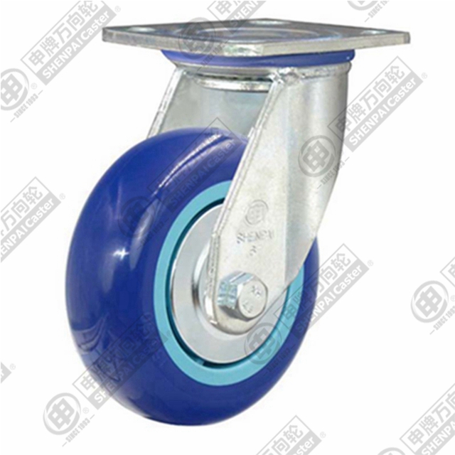 4" Top Plate Swivel Caster, Plastic-core Polyurethane Wheel
