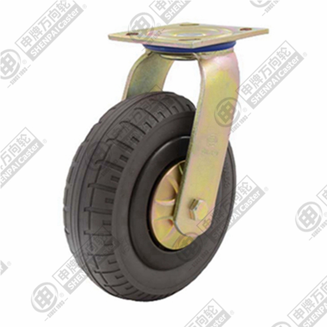 6" Top Plate Swivel Caster, Polyurethane Foam Wheel