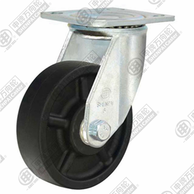 8" Top Plate Swivel Caster, High Temperature Nylon Wheel