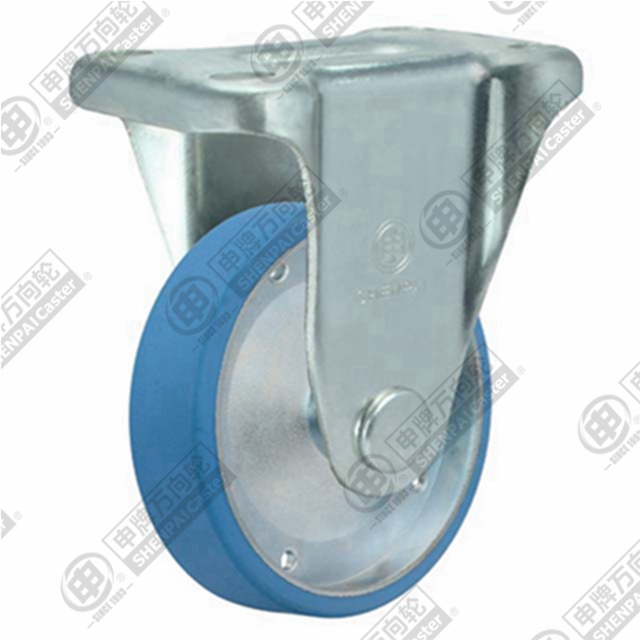 8" Top Plate Fixed Caster, Steel Core Nylon Wheel