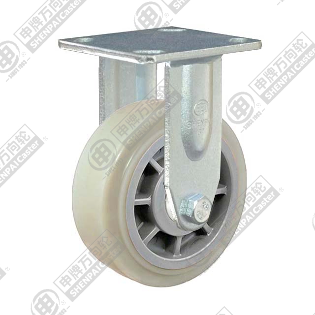 5" Top Plate Fixed Caster, Plastic-core Nylon Wheel