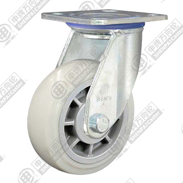 5" Top Plate Swivel Caster, Plastic-core Nylon Wheel