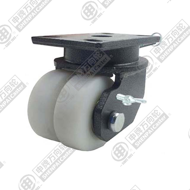 5" Top Plate Swivel Caster, MC Nylon Wheel, Direction Lock Brake