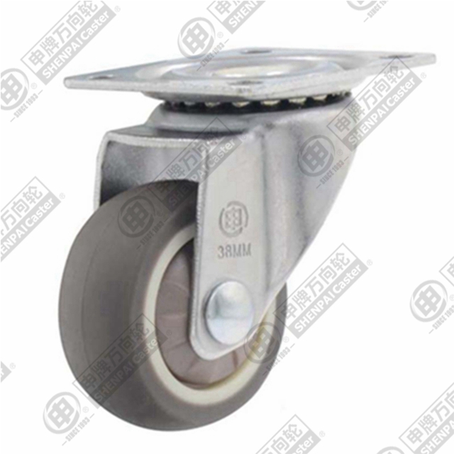 2" Top Plate Swivel Caster, Plastic-core TPE Wheel