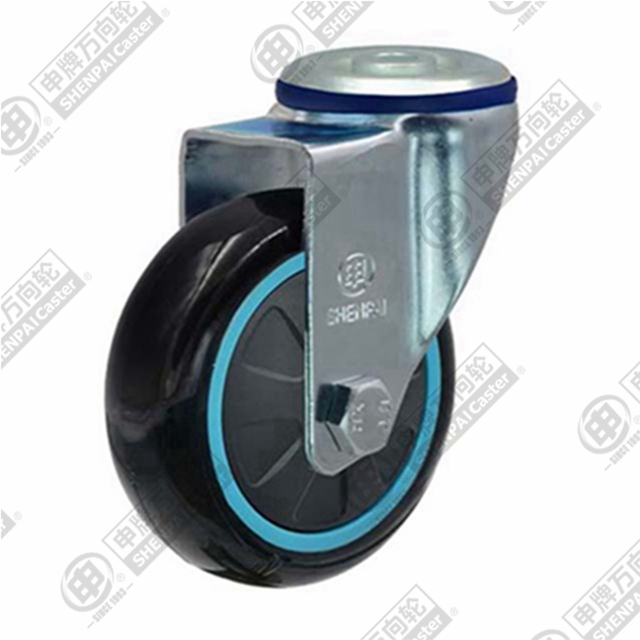 3" Bolt Hole Swivel Caster, Plastic-core Polyurethane Wheel