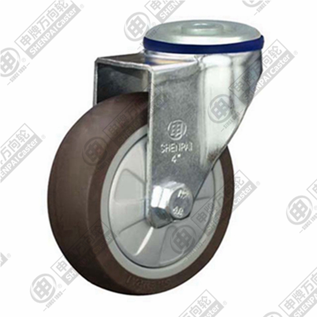3" Bolt Hole Swivel Caster, Plastic-core TPE Wheel