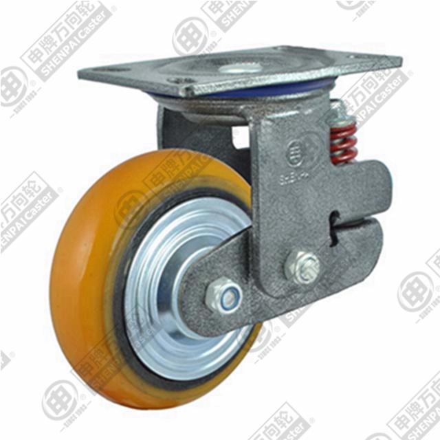 5" Top Plate Swivel Caster, Iron Core Polyurethane Wheel