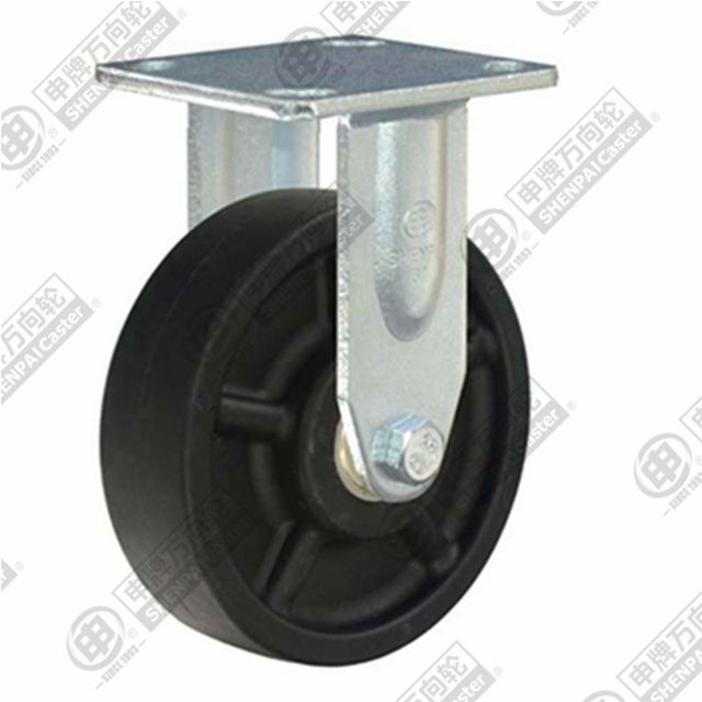6" Top Plate Fixed Caster, High Temperature Nylon Wheel