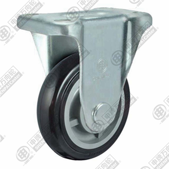6" Top Plate Fixed Caster, Plastic-core Polyurethane Wheel