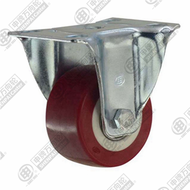 2" Top Plate Fixed Caster, Plastic-core Polyurethane Wheel
