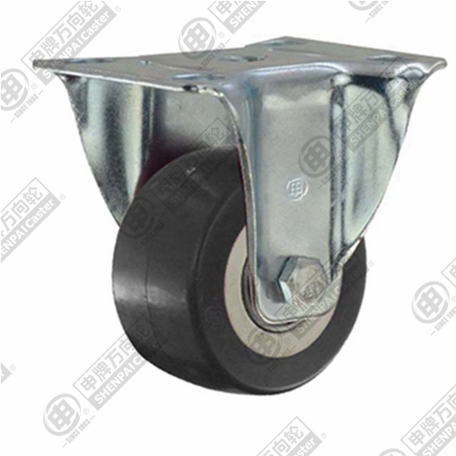 2" Top Plate Fixed Caster, Plastic-core Polyurethane Wheel