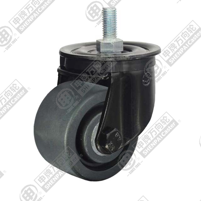 2.5" Threaded Stem Swivel Caster, Integral Nylon Wheel, M12*25