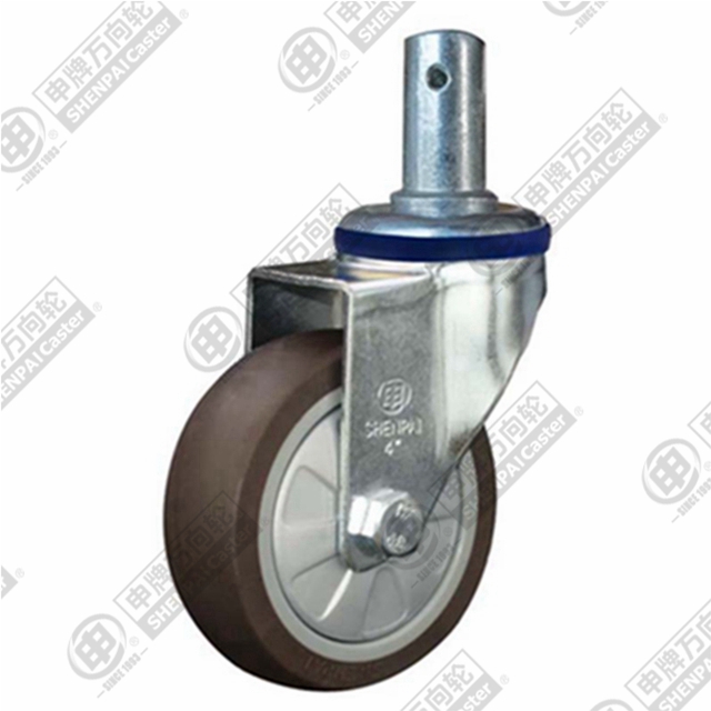 3" Round Stem Swivel Caster, Plastic-core TPE Wheel