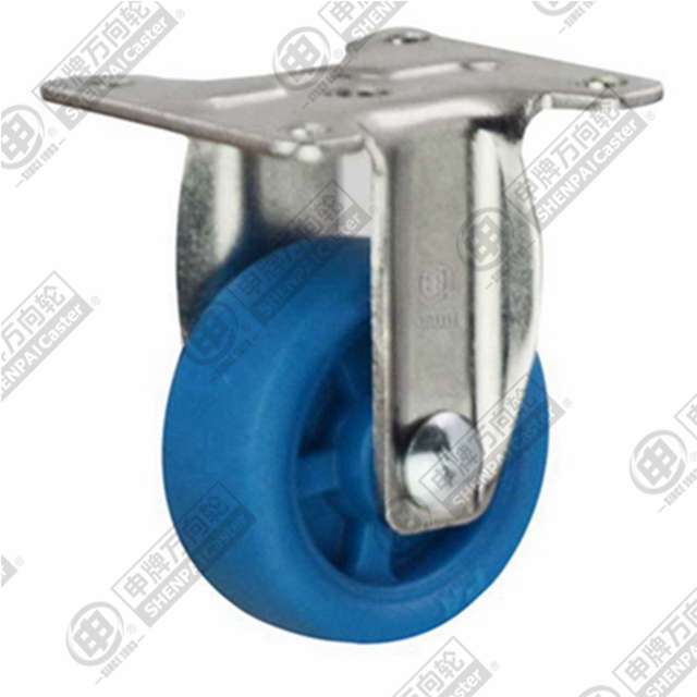 1.2" Top Plate Fixed Caster, Integral Nylon Wheel