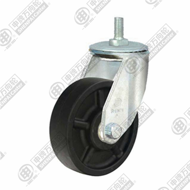 8" Threaded Stem Swivel Caster, High Temperature Nylon Wheel, M20*32