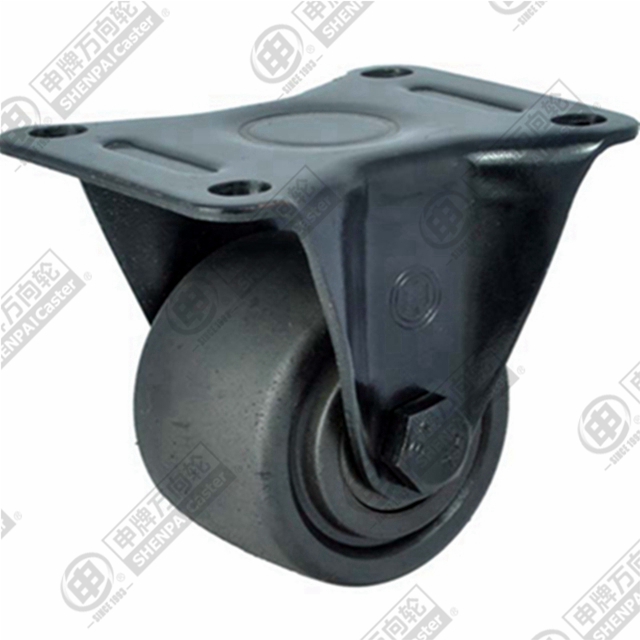 2.5" Top Plate Fixed Caster, Integral Nylon Wheel