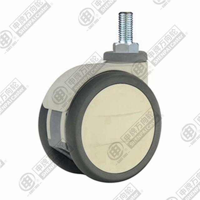 5" Threaded Stem Swivel Caster, Plastic-core Polyurethane Wheel, M16*25