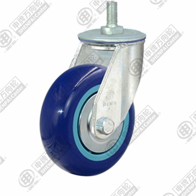 5" Threaded Stem Swivel Caster, Plastic-core Polyurethane Wheel, M20*32
