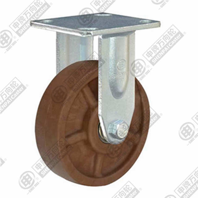 8" Top Plate Fixed Caster, High Temperature Nylon Wheel