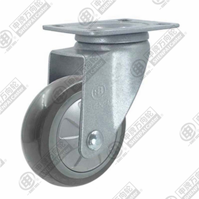 3" Top Plate Swivel Caster, Plastic-core Polyurethane Wheel