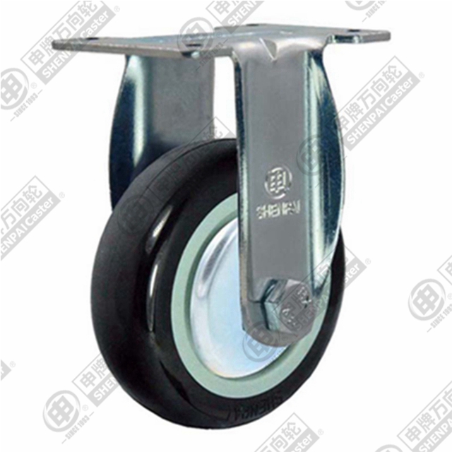 3" Top Plate Fixed Caster, Plastic-core Polyurethane Wheel