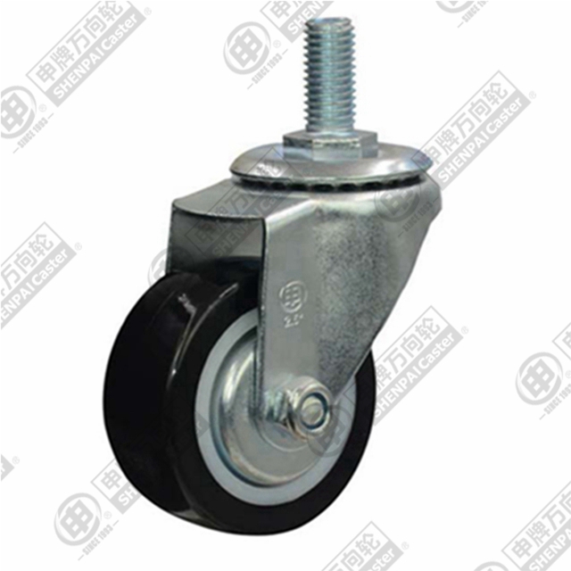 2" Threaded Stem Swivel Caster, Plastic-core Polyurethane Wheel, M12*25