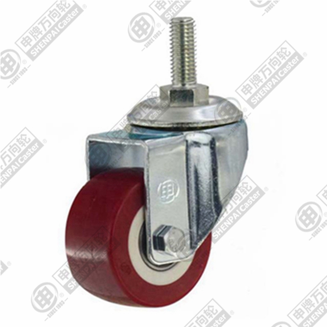 1.5" Threaded Stem Swivel Caster, Plastic-core Polyurethane Wheel, M10*25