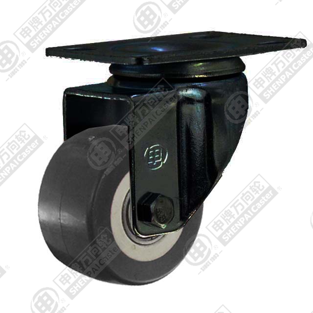 2" Top Plate Swivel Caster, Plastic-core Polyurethane Wheel