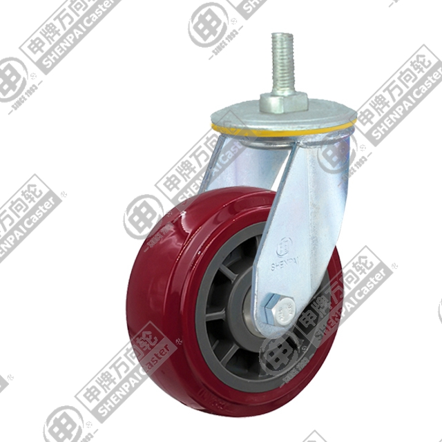 4" Threaded Stem Swivel Caster, Plastic-core Polyurethane Wheel, M20*32