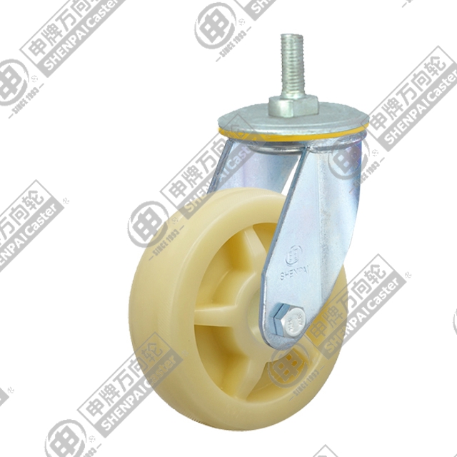 4" Threaded Stem Swivel Caster, Polypropylene Wheel, M20*32