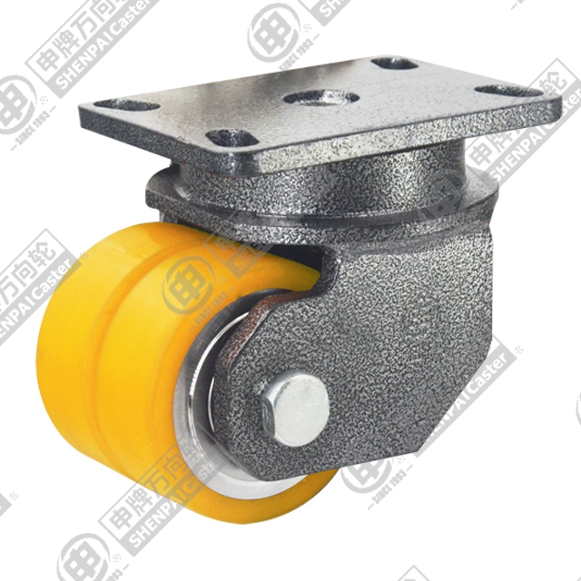 5" Top Plate Swivel Caster, Iron Core Polyurethane Wheel