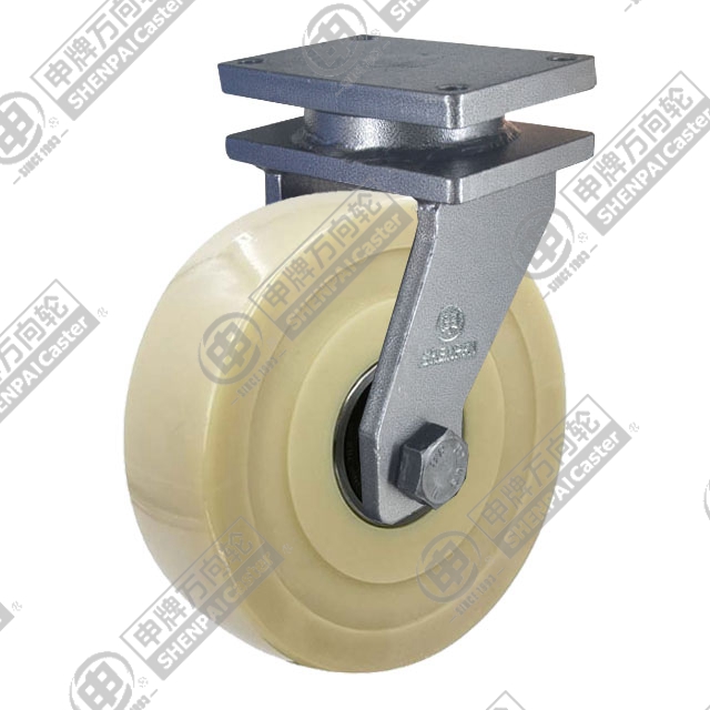 6" Top Plate Swivel Caster, MC Nylon Wheel